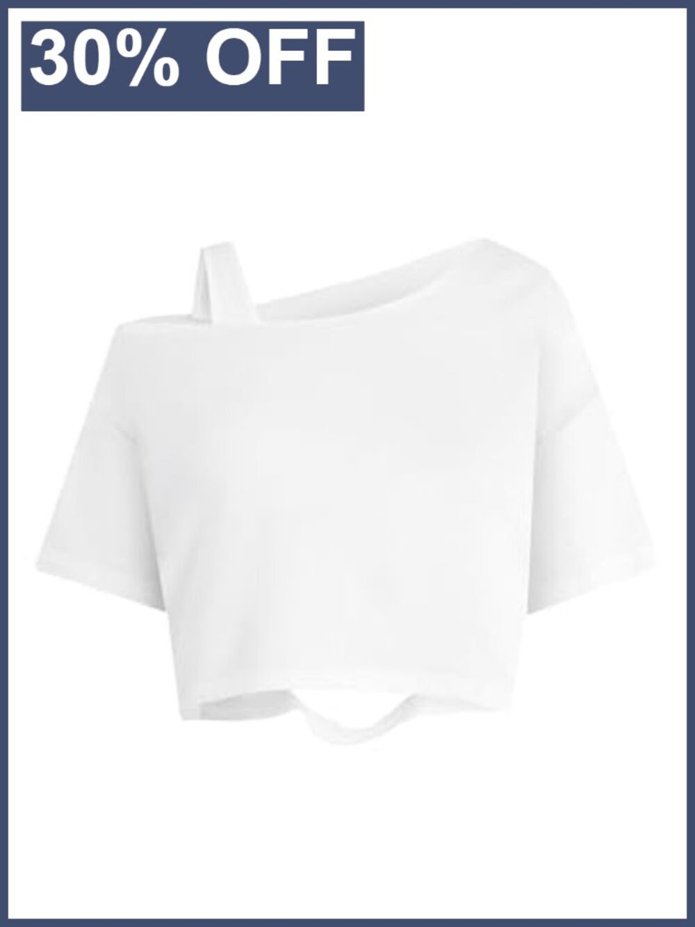 Off Shoulder Distressed Crop T-Shirt for Women Streetwear